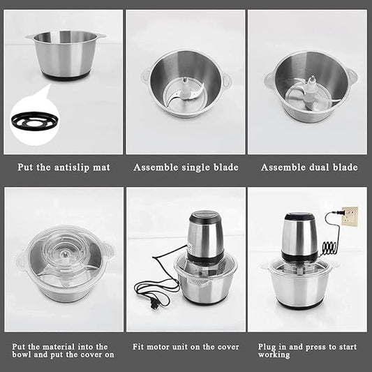 1 Liter Silver Crest Food Chopper β Steel Bowl