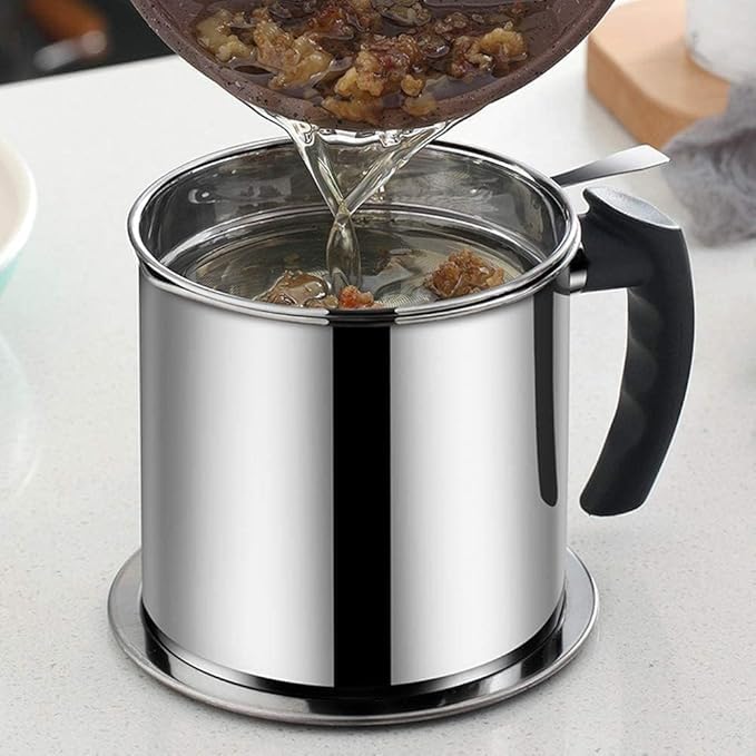 Effortless Oil Strainer Pot β Clean, Reusable & Spill-Free Storage