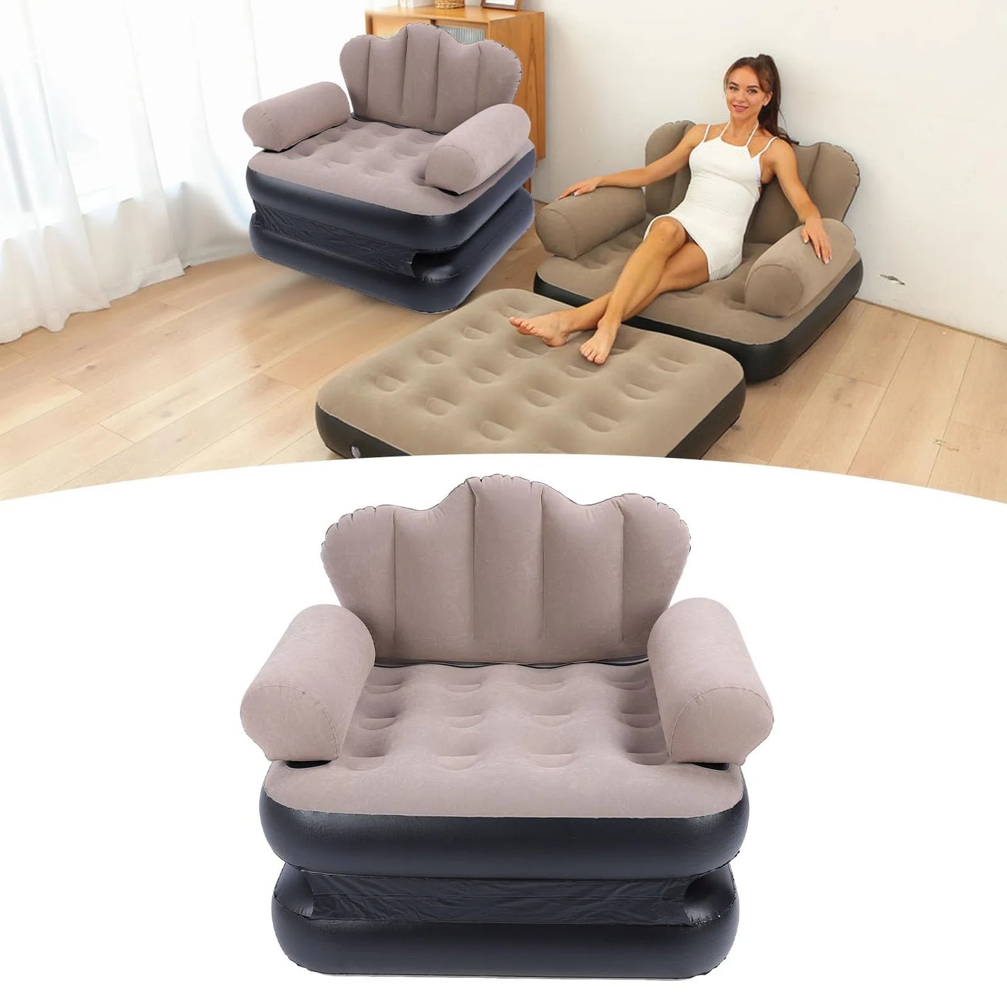 Inflatable Dual-Use Sofa Bed – Multifunctional