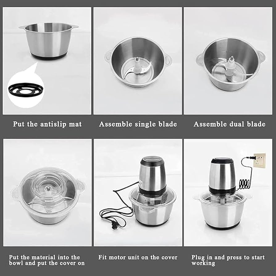 1 Liter Silver Crest Food Chopper –  Steel Bowl