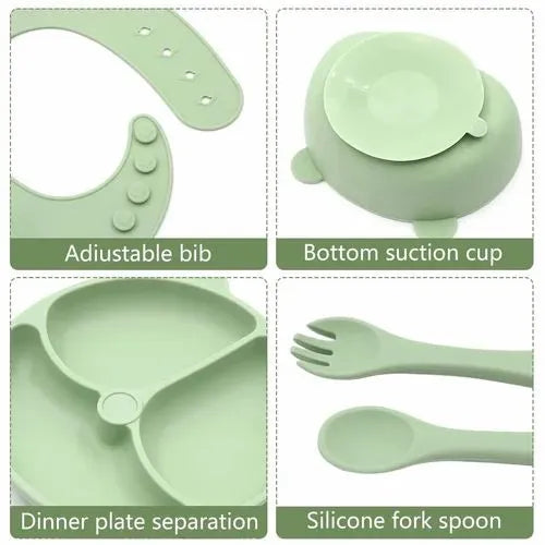 8pcs Silicone Baby Feeding Set