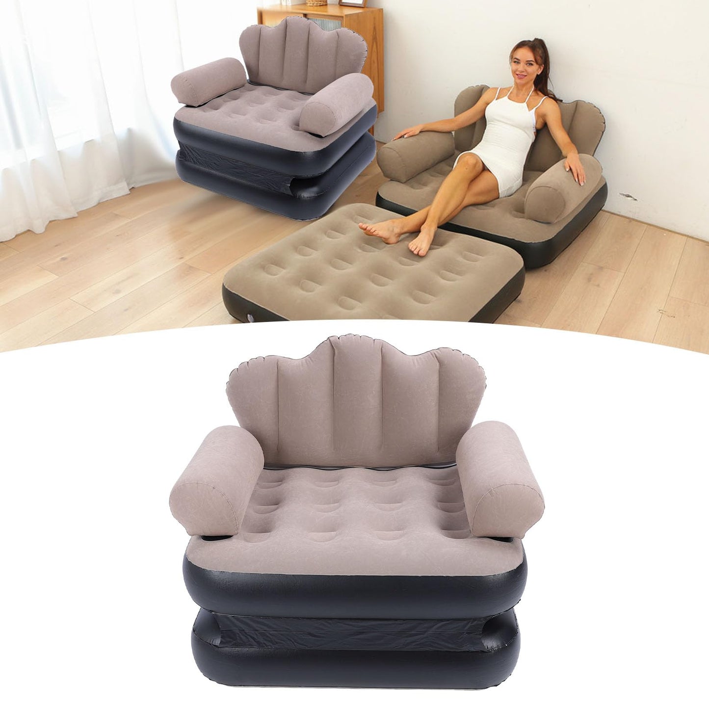 Inflatable Dual-Use Sofa Bed – Multifunctional