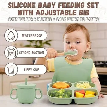 8pcs Silicone Baby Feeding Set