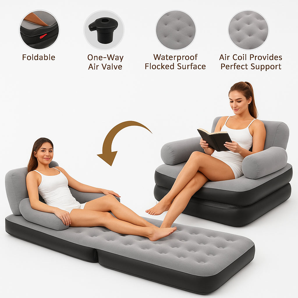 Inflatable Dual-Use Sofa Bed – Multifunctional