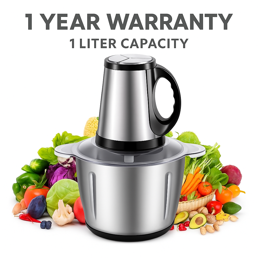 1 Liter Silver Crest Food Chopper –  Steel Bowl