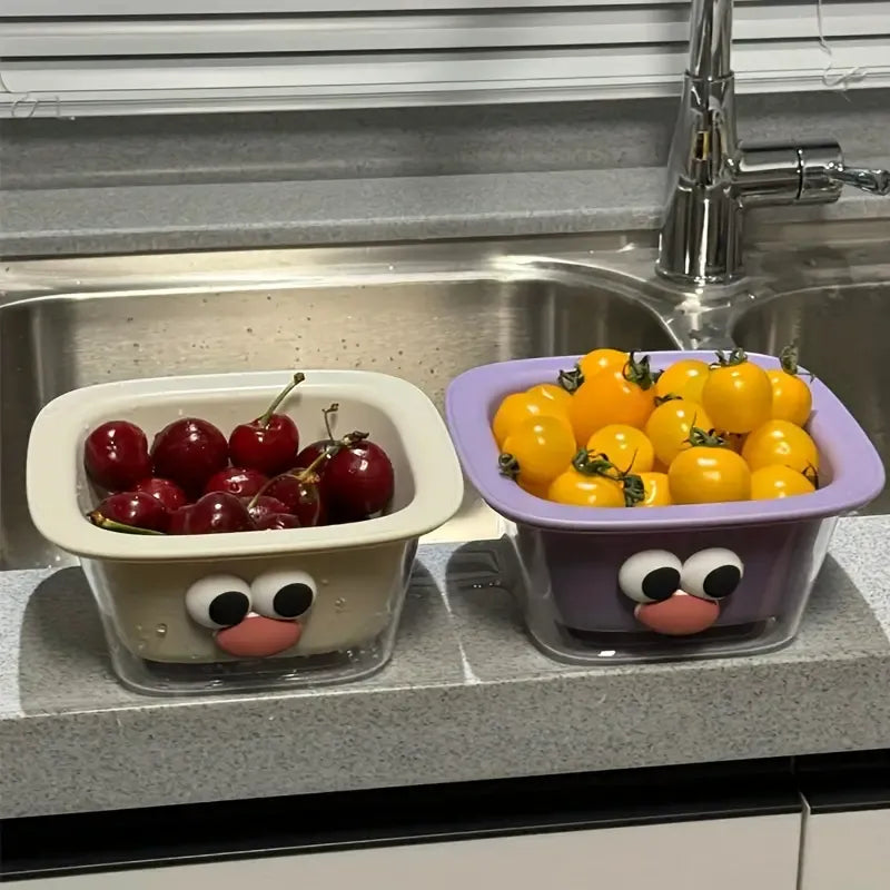 2-in-1 Cute Fruit & Veggie Drain Basket